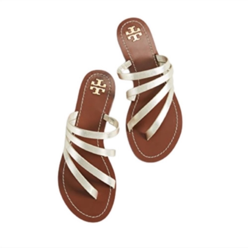 Tory Burch Sandals, Size 6, Color Gold Leather